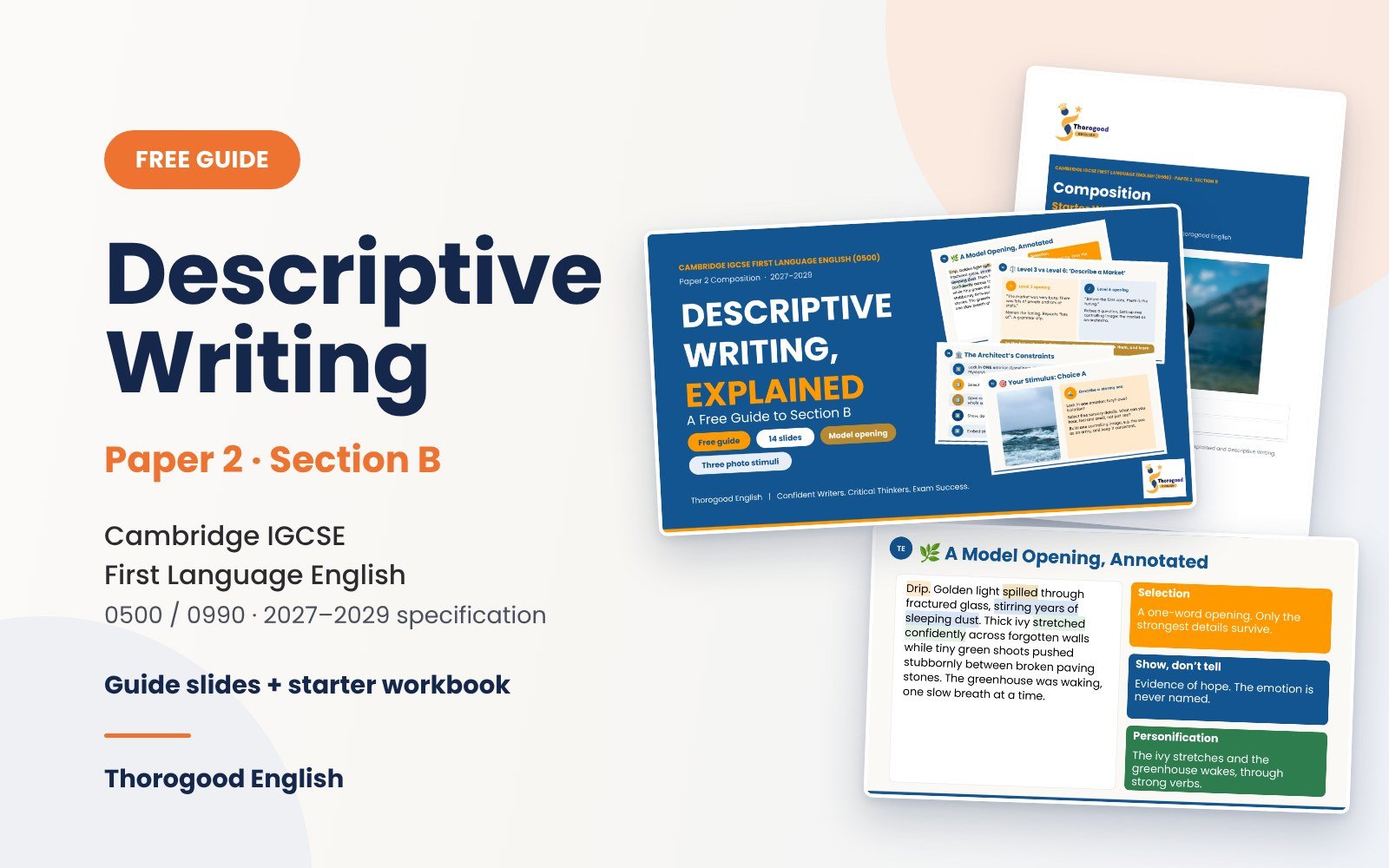 Descriptive Writing — Paper 2 for IGCSE First Language English - Image 1
