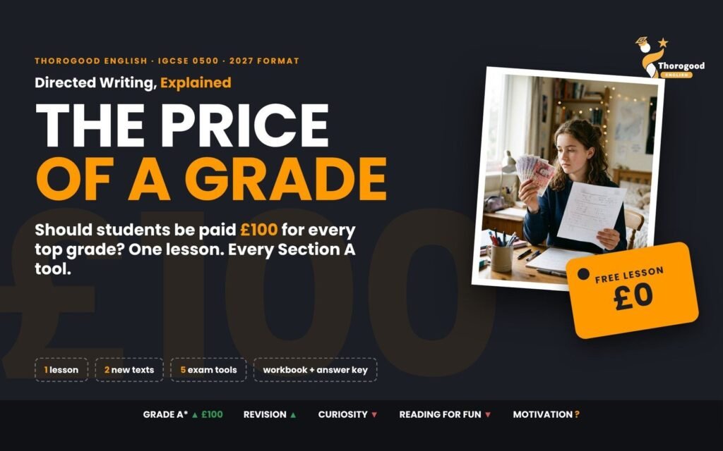 Directed Writing: The Price of a Grade — Paper 2 for IGCSE First Language English