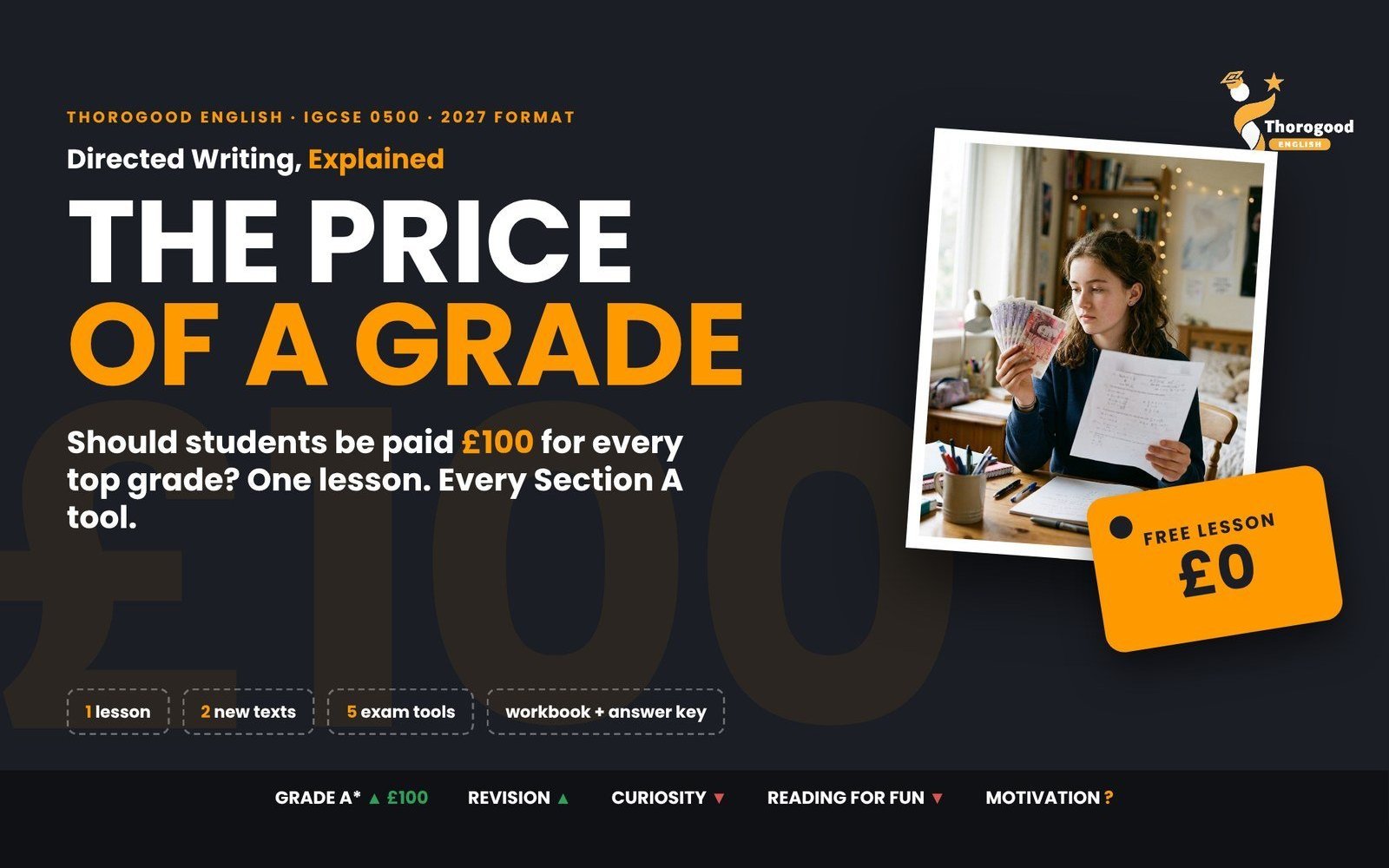 Directed Writing: The Price of a Grade — Paper 2 for IGCSE First Language English - Image 1