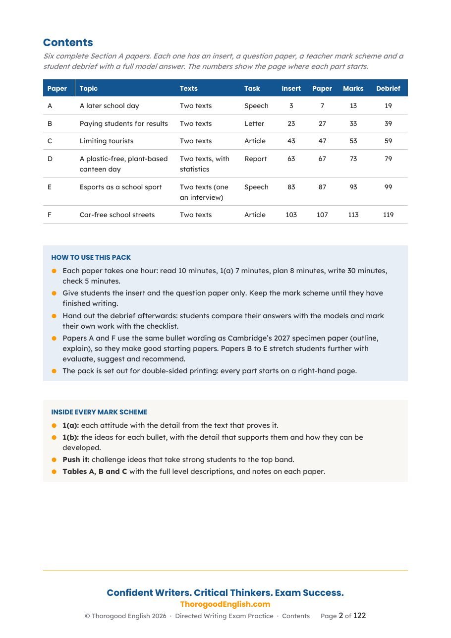 Directed Writing Exam Practice: Six Full Papers — Paper 2 Section A — IGCSE First Language English - Image 2