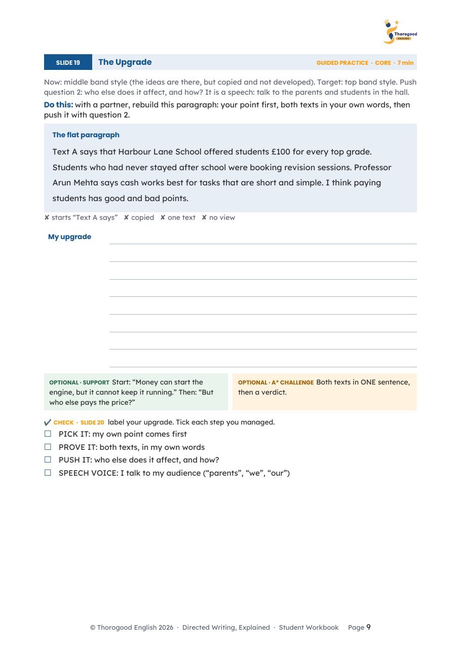 Directed Writing free lesson workbook page preview 4