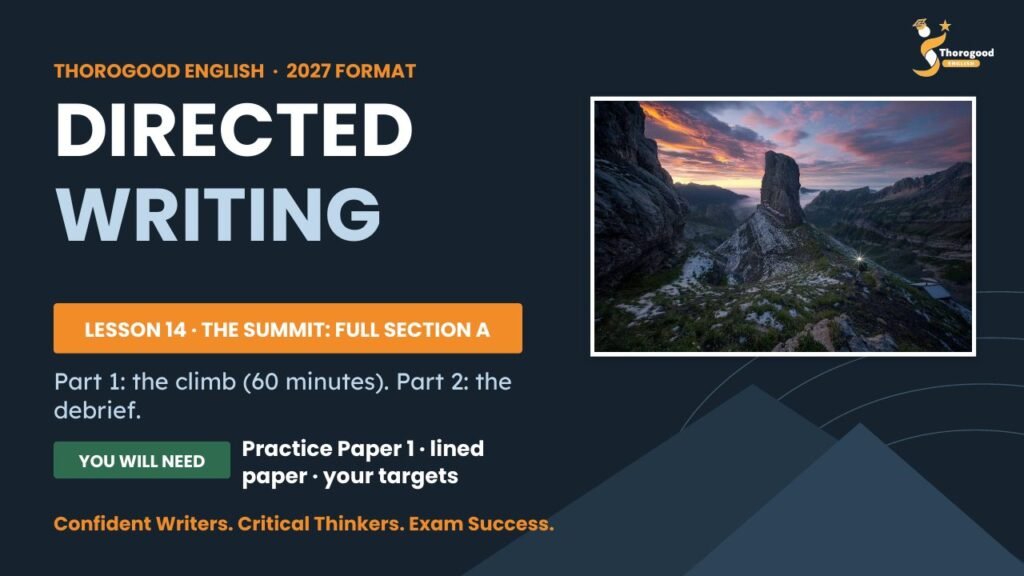 Directed Writing: Full Unit — Paper 2 Section A — IGCSE First Language English