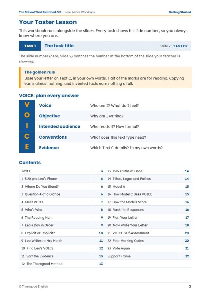 Extended Reading workbook page preview 1