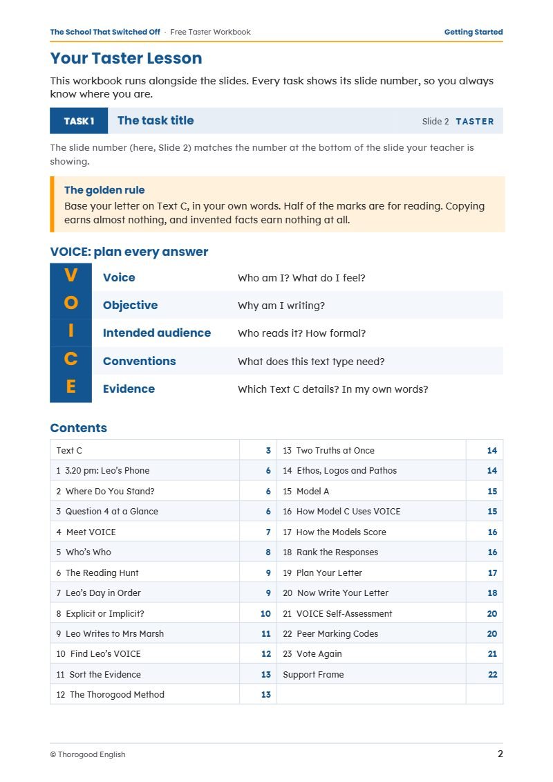 Extended Reading workbook page preview 1