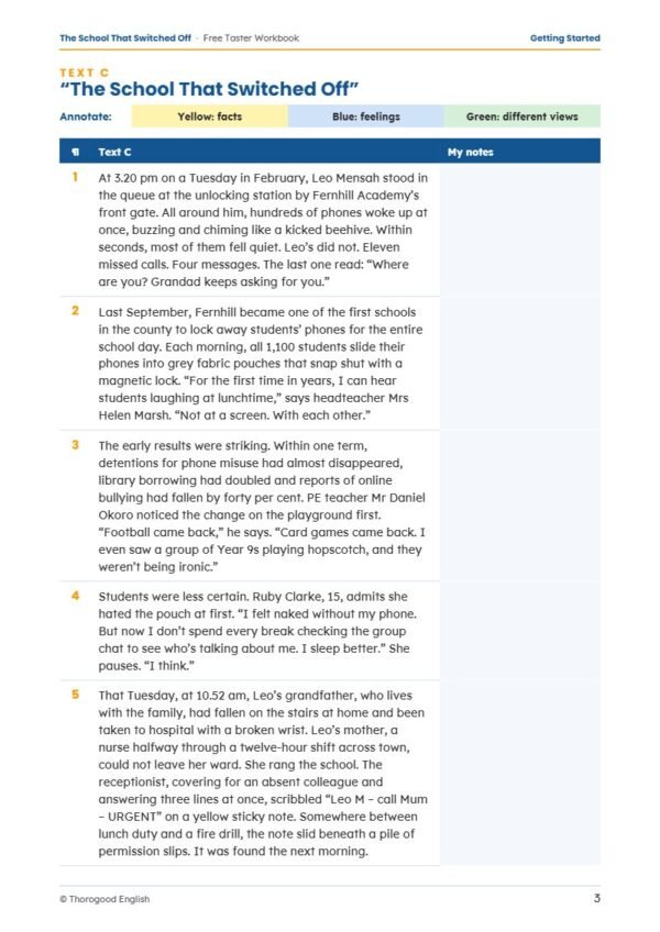 Extended Reading workbook page preview 2