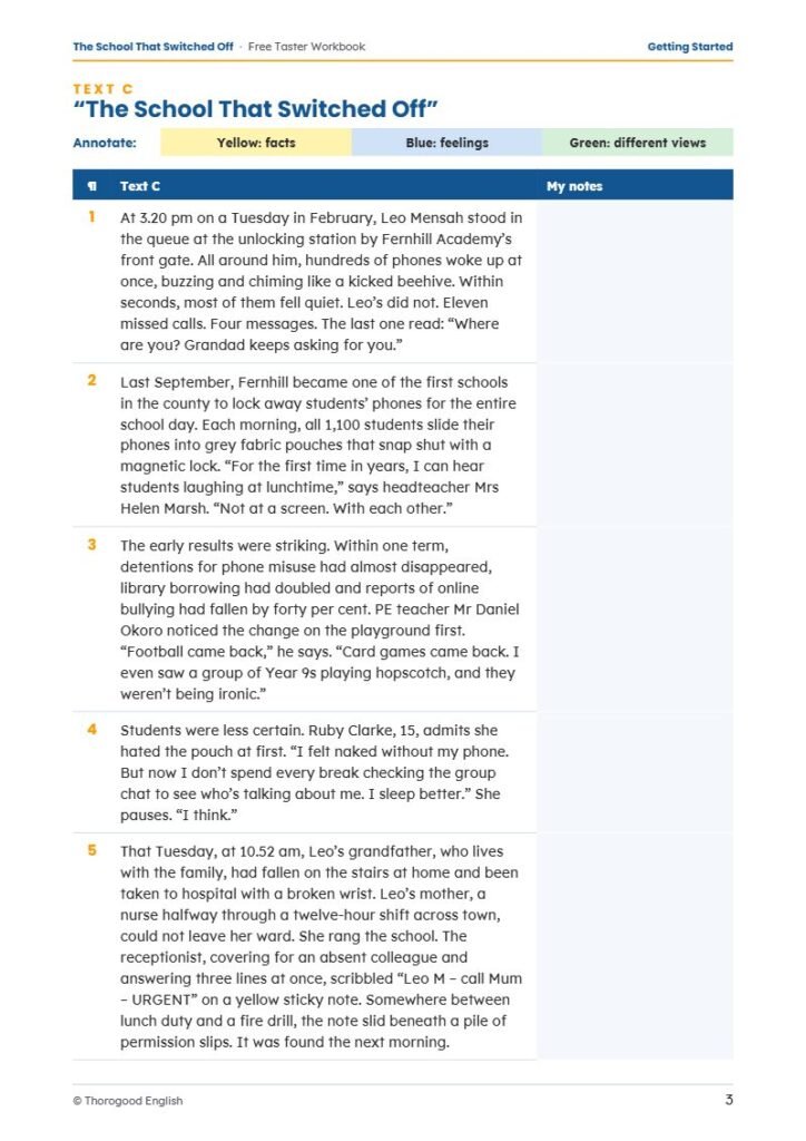 Extended Reading workbook page preview 2