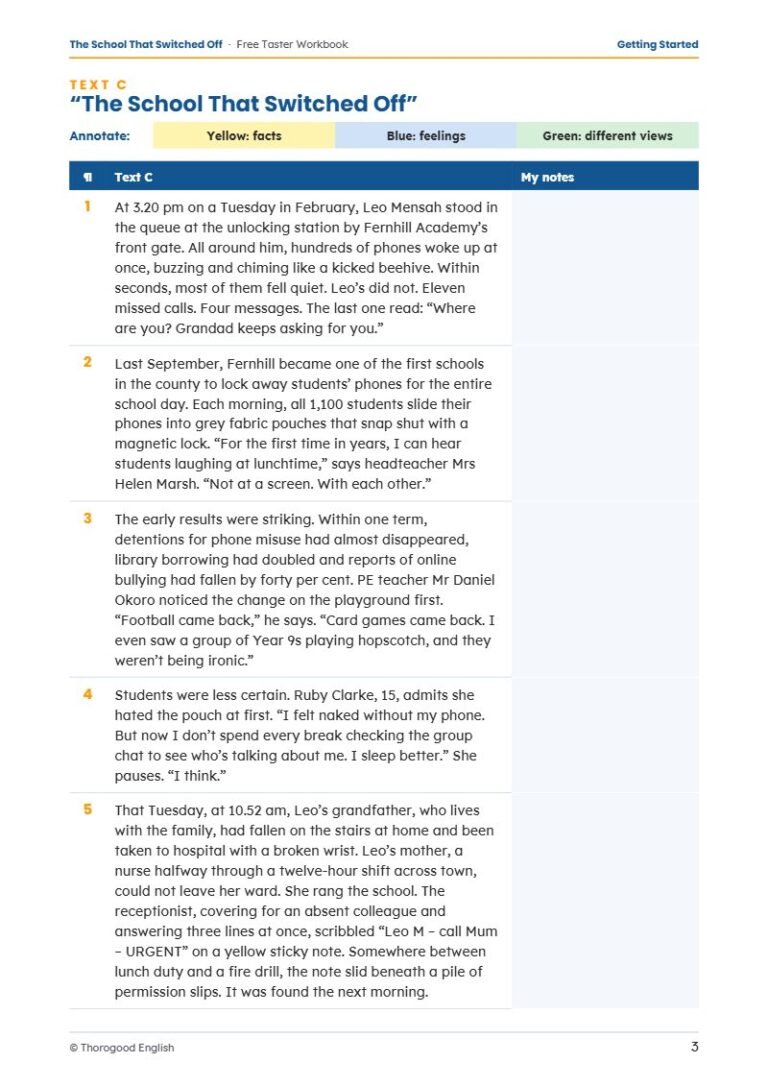 Extended Reading workbook page preview 2
