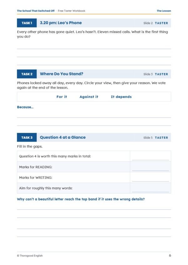 Extended Reading workbook page preview 3