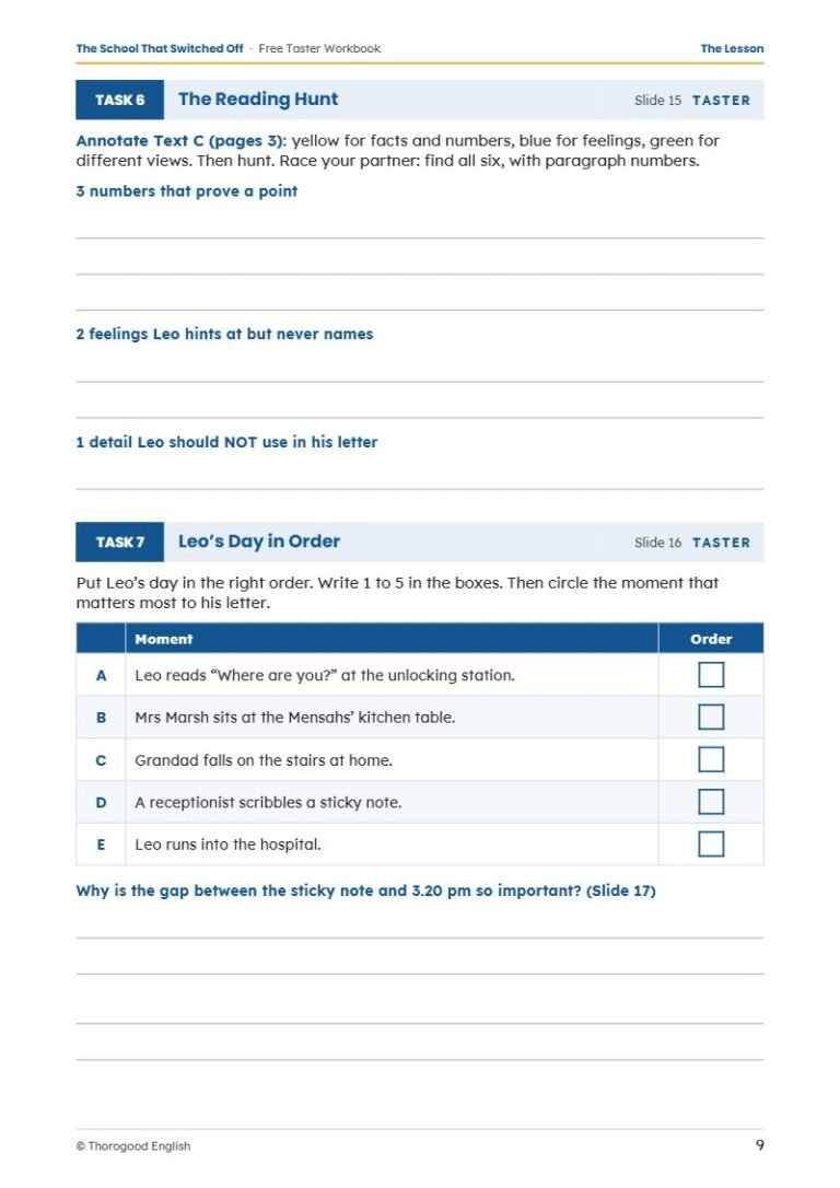 Extended Reading workbook page preview 5