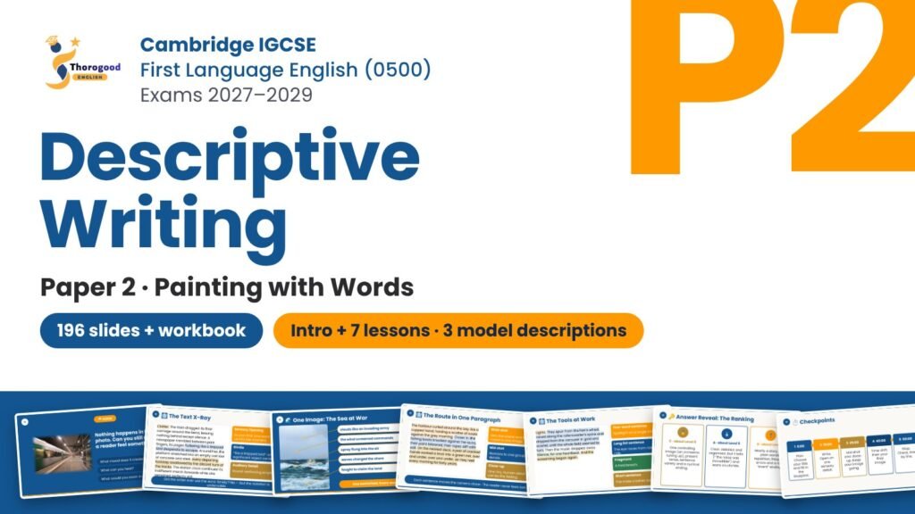 Painting with Words: Descriptive Writing Full Unit — Paper 2 — IGCSE First Language English