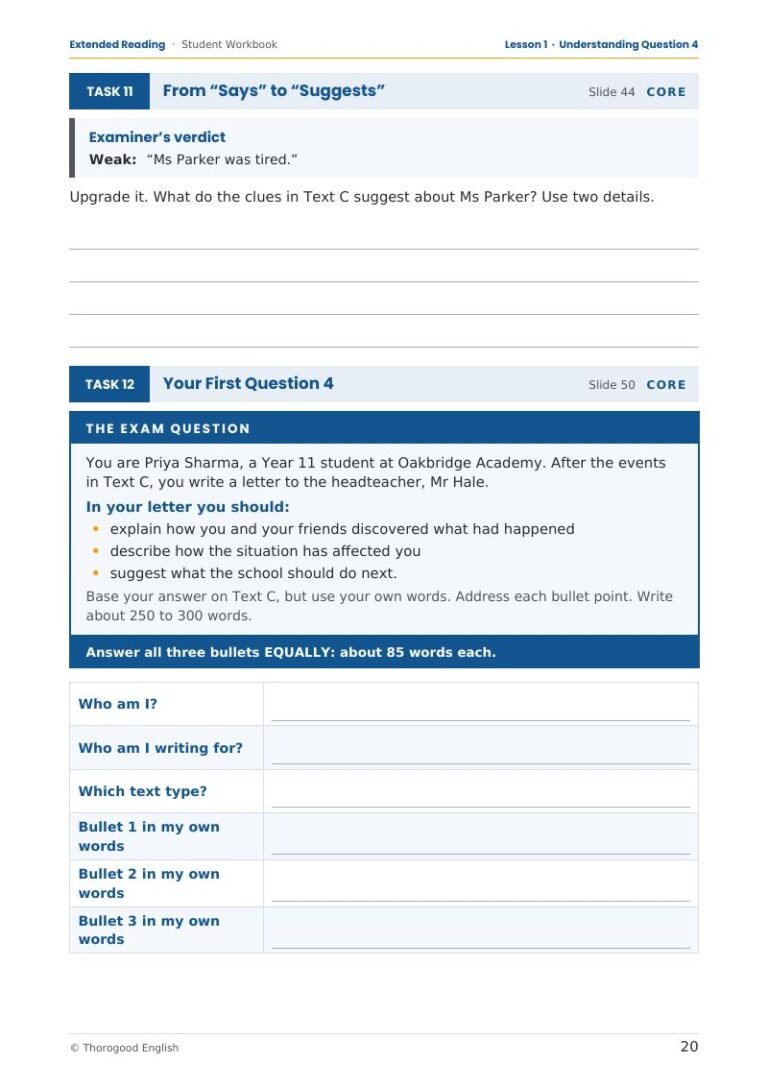 Q4 Extended Reading student workbook page preview