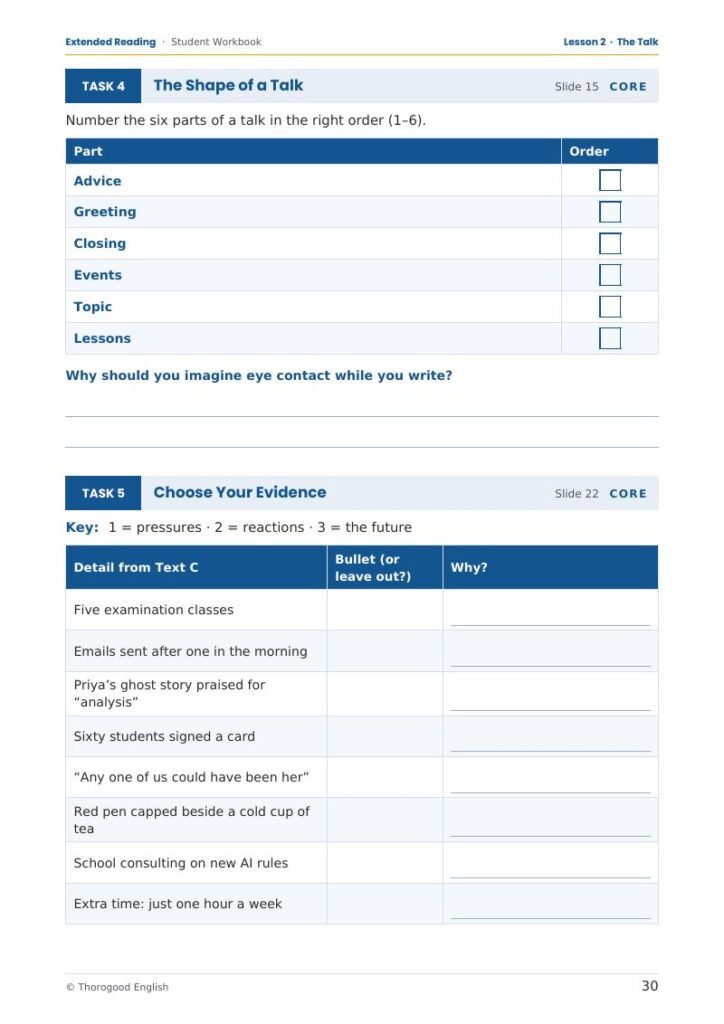 Q4 Extended Reading student workbook page preview