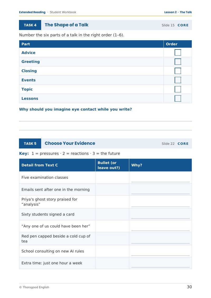 Q4 Extended Reading student workbook page preview