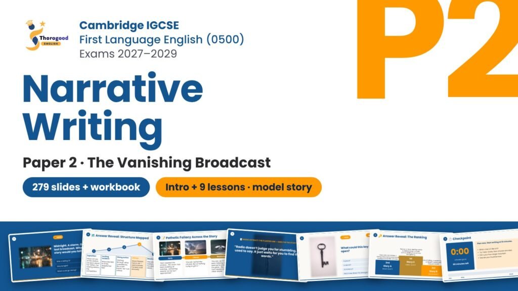 The Vanishing Broadcast: Narrative Writing Full Unit — Paper 2 — IGCSE First Language English