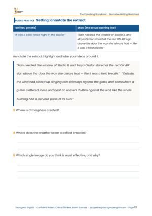 The Vanishing Broadcast: Narrative Writing Full Unit — Paper 2 — IGCSE First Language English - Image 14