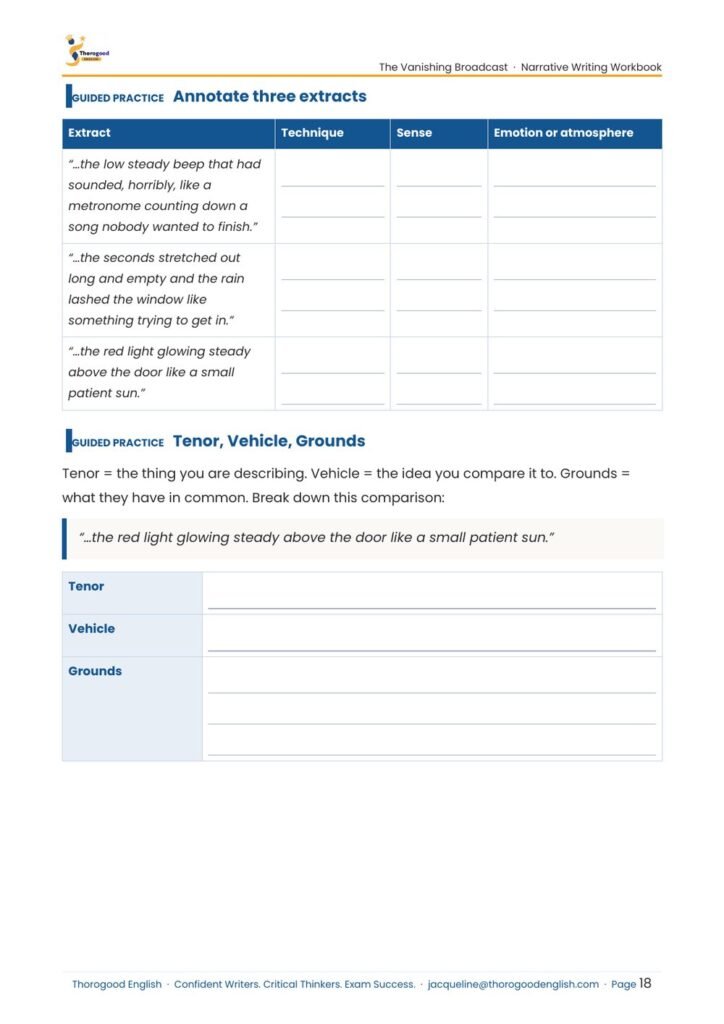 The Vanishing Broadcast: Narrative Writing Full Unit — Paper 2 — IGCSE First Language English