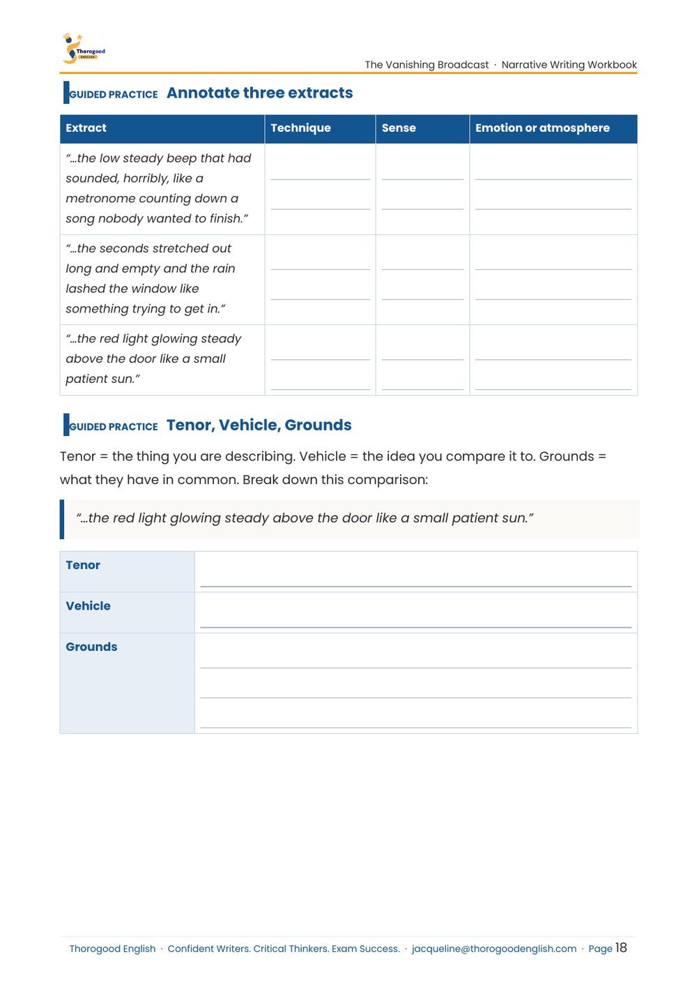 The Vanishing Broadcast student workbook page preview 5