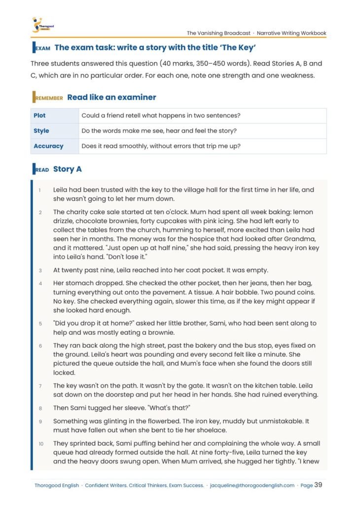 The Vanishing Broadcast: Narrative Writing Full Unit — Paper 2 — IGCSE First Language English