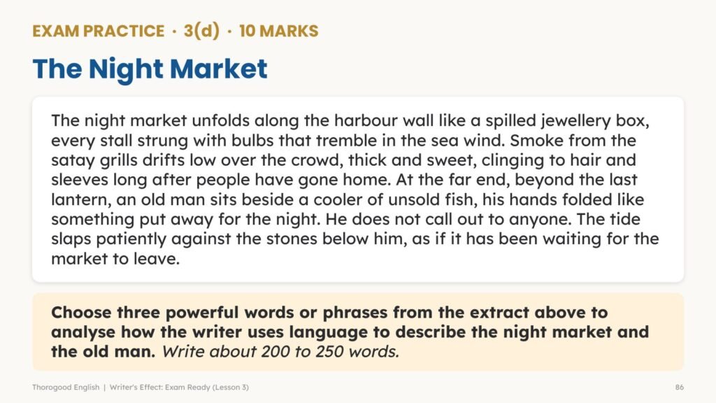 Writer’s Effect, Mastered: Full Unit — Paper 1 Question 3(d) — IGCSE First Language English