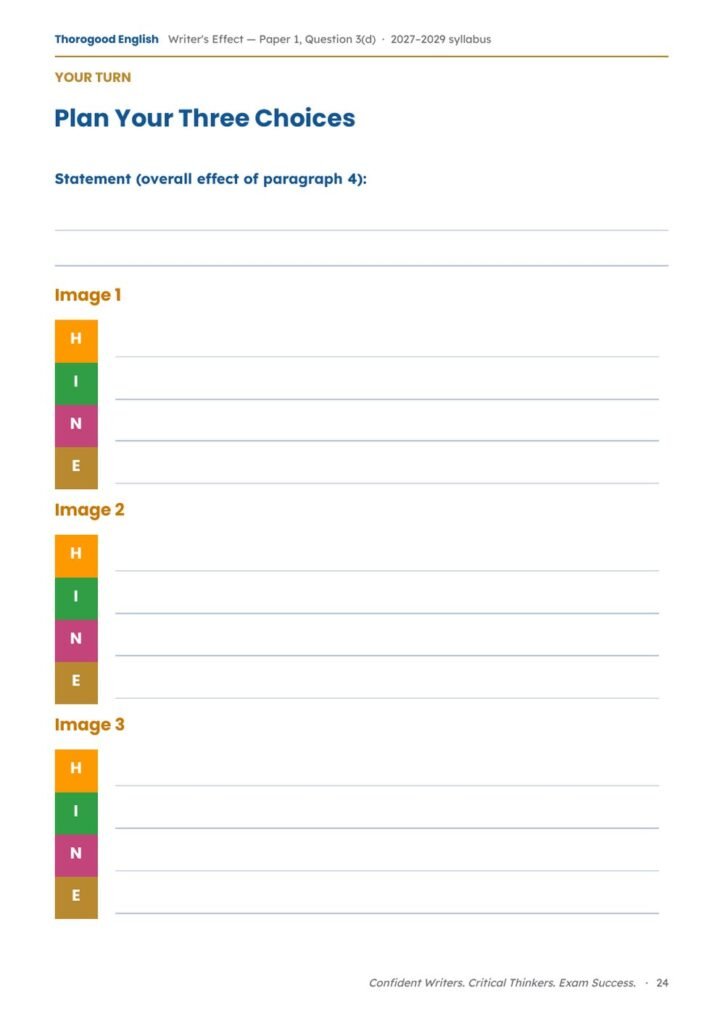 Writer’s Effect, Mastered: Full Unit — Paper 1 Question 3(d) — IGCSE First Language English