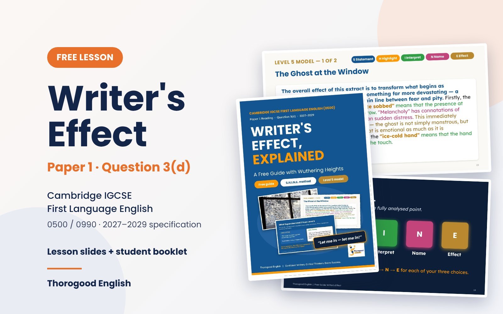Writer’s Effect — Paper 1 for IGCSE First Language English - Image 1
